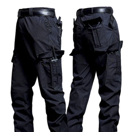 KissICON XXXL / navy blue Mens Durable Breathable MultiPocket Stretch Cargo Hiking Pants