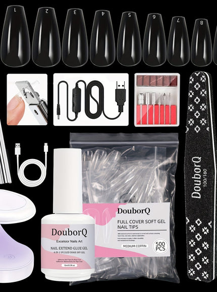 KissICON XZH KissIcon Coffin Nail Tips Gel X Kit -
