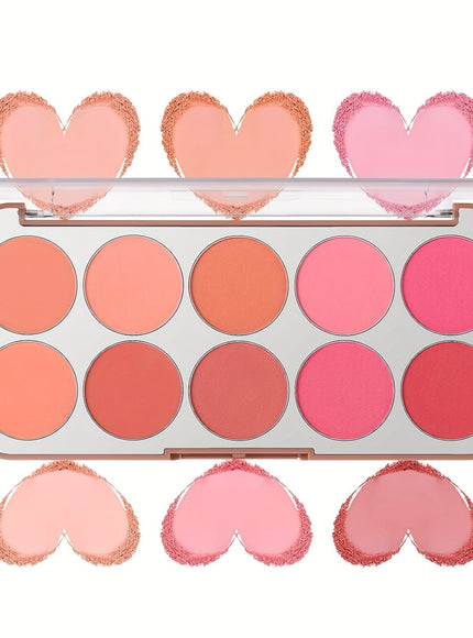 KissICON Y# 10color Lightweight Buildable Powder Blush Palette