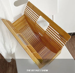 KissICON Y2k Fashionable Half-moon Hollow Bamboo Handbag