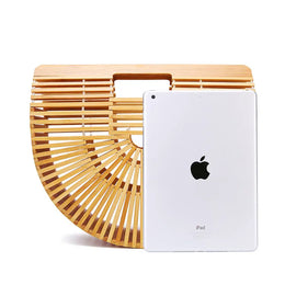 KissICON Y2k Fashionable Half-moon Hollow Bamboo Handbag