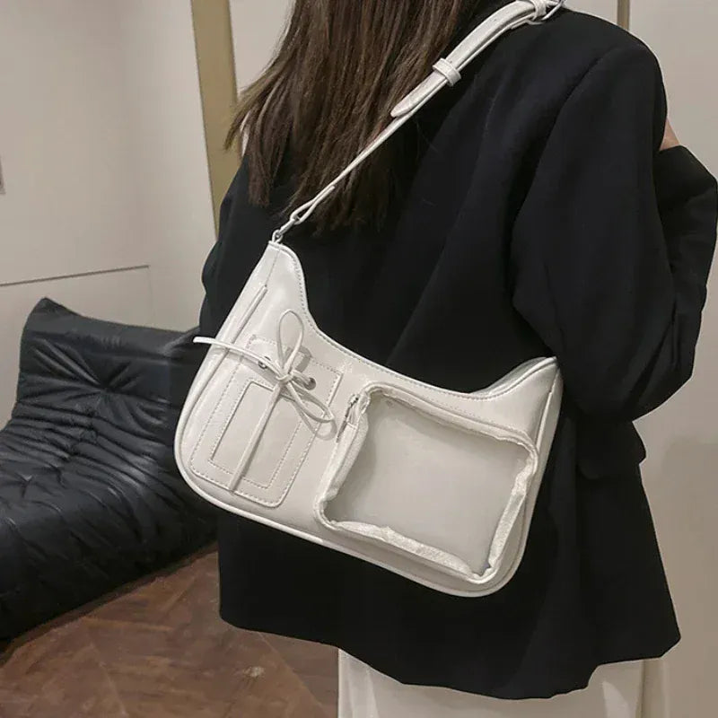 Dropshipman Y2k Harajuku Shoulder Bag Women Korean Transparent Ita Bag School Crossbody Bag Female Japanese Designer Preppy Handbag Purse