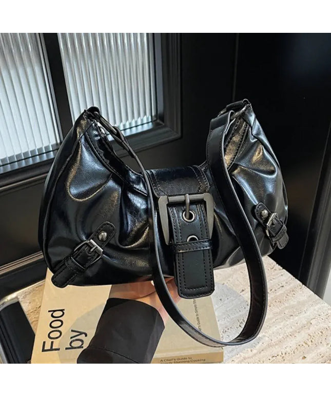 Dropshipman Y2K Retro Pleated Hobo Shoulder Bag for Women Hot Selling Maillard Style Underarm Bag Clutch Handbags for Travel Work Shopping