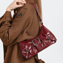 Dropshipman Y2K Retro Pleated Hobo Shoulder Bag for Women Hot Selling Maillard Style Underarm Bag Clutch Handbags for Travel Work Shopping