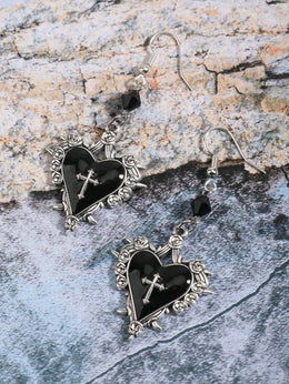 KissICON Y2K Thorn Rose  Cross Beaded Hoop Earrings