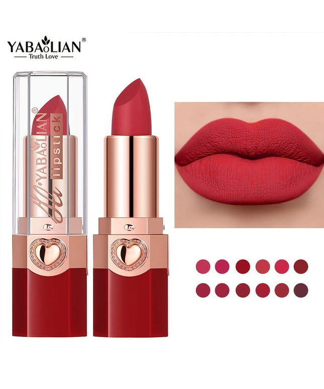 KissICON 💋 YABAOLIAN Lipstick 12 Colors - Waterproof Matte
