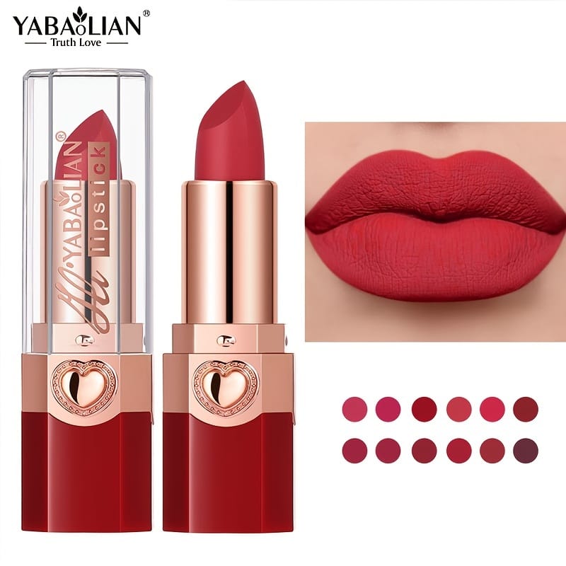 KissICON 💋 YABAOLIAN Lipstick 12 Colors - Waterproof Matte
