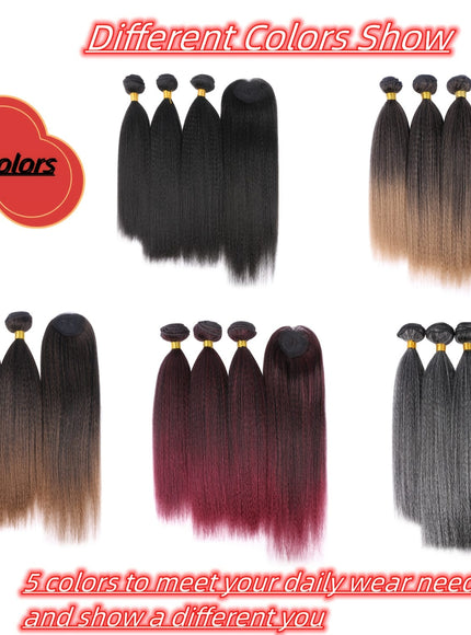 KissICON Yaki Straight Hair Extensions With Closure - Heat