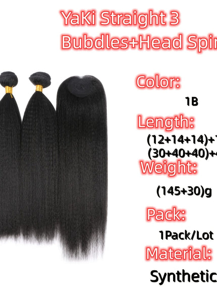 KissICON Yaki Straight Hair Extensions With Closure - Heat