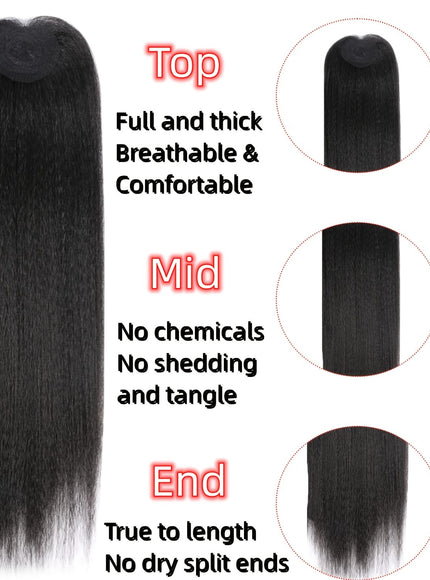 KissICON Yaki Straight Hair Extensions With Closure - Heat