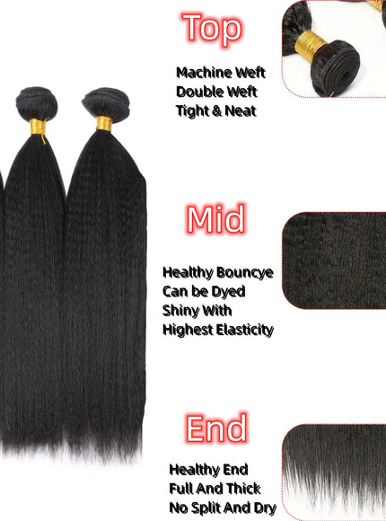 KissICON Yaki Straight Hair Extensions With Closure - Heat