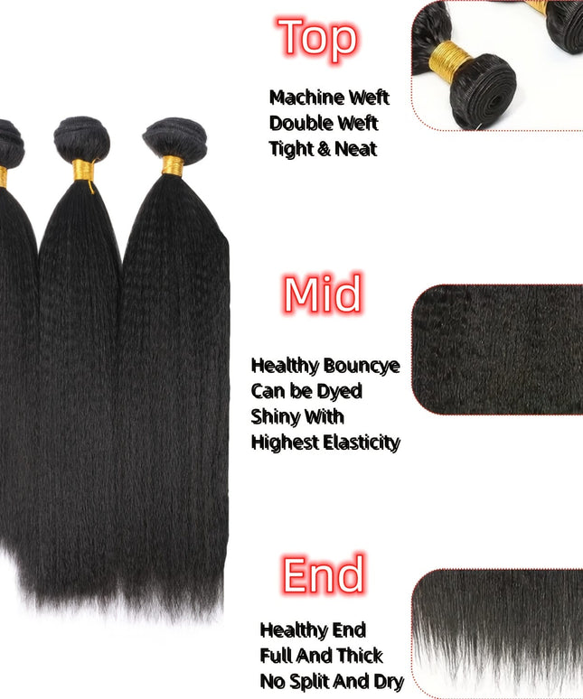 KissICON Yaki Straight Hair Extensions With Closure - Heat
