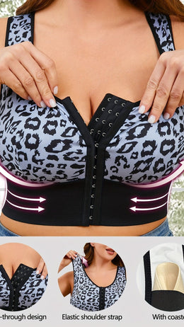 jkthpu-45 YearRound Middle East Sports Bra  Vest Leopard Print