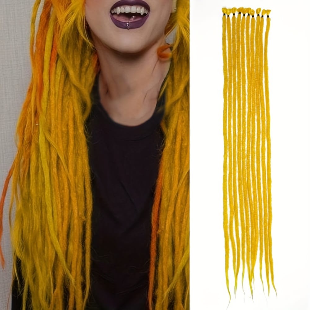 KissICON Yellow / 26inch KissIcon Handmade Crochet Yarn Wigs - Rastafarian Style