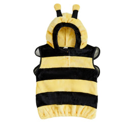 KissICON YELLOW / 3-4 Years Kid Halloween Costume Sleeveless Striped Hooded Vest with Wings Cosplay Bee Costume