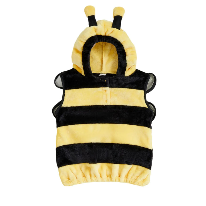 Kid Halloween Costume Sleeveless Striped Hooded Vest with Wings Cosplay Bee Costume