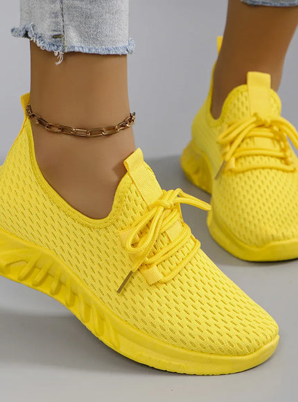 Dropshipman Yellow / 37 Women's summer breathable mesh flat shoes women's shoes casual sports shoes, clearance free shipping