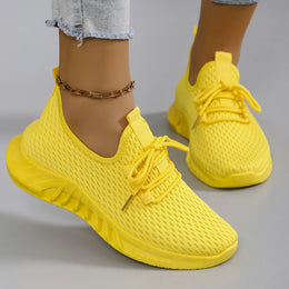 Dropshipman Yellow / 37 Women's summer breathable mesh flat shoes women's shoes casual sports shoes, clearance free shipping