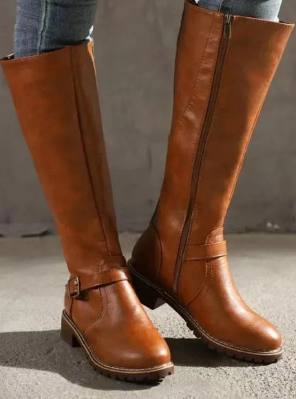 KissICON yellow / 40 New Winter Women's Riding Boots 2024 Round Toe