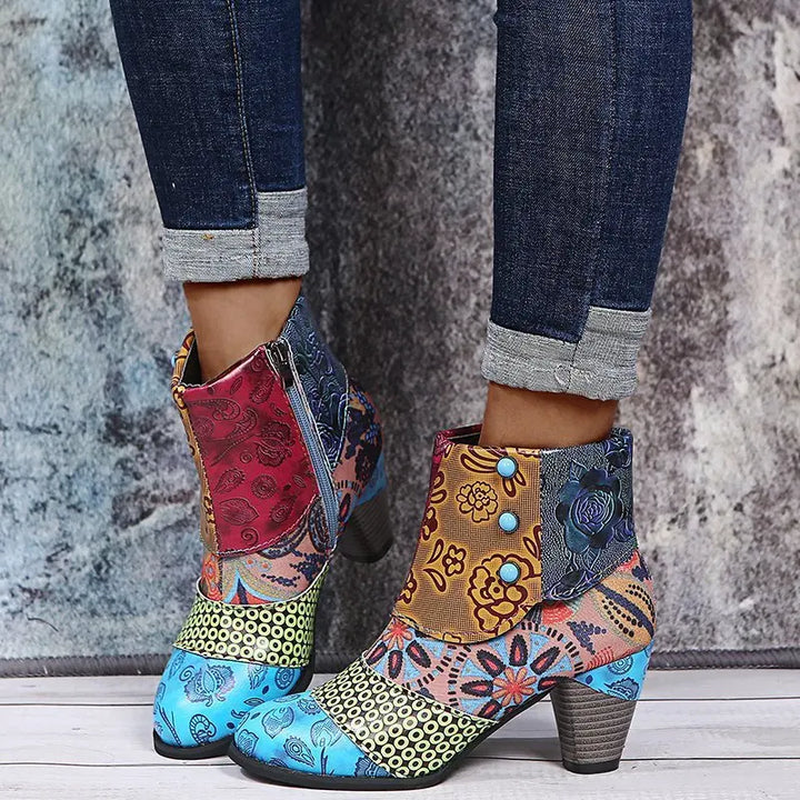Vintage Leather Women Boots Bohemian New Female Retro