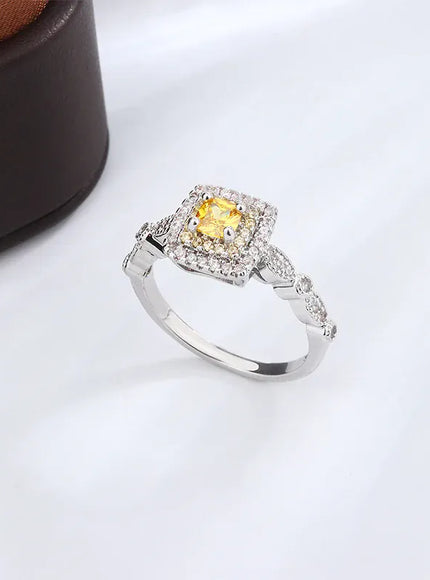 KissICON Yellow / 5 KissIcon Pink Diamond Ring Inlaid Sparkle - Gift Idea