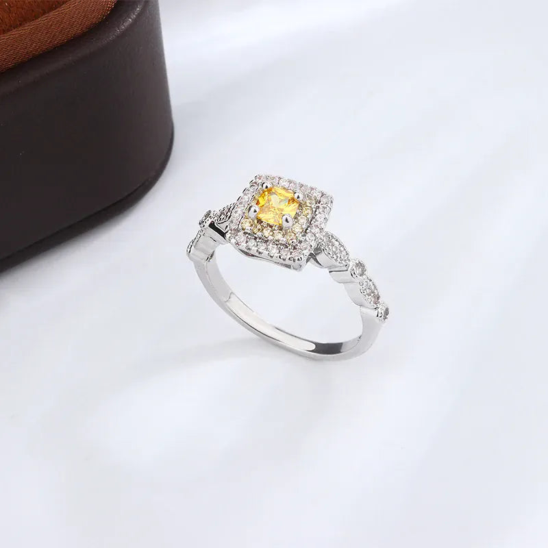 KissICON Yellow / 5 KissIcon Pink Diamond Ring Inlaid Sparkle - Gift Idea