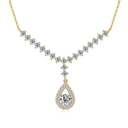 KissICON YELLOW / 50cm / China Mainland OXTAO D VVS1 Moissanite WaterDrops Necklace for Woman With Certified 925 Sliver Y-Shaped Lariat Star Necklace Luxury Jewelry