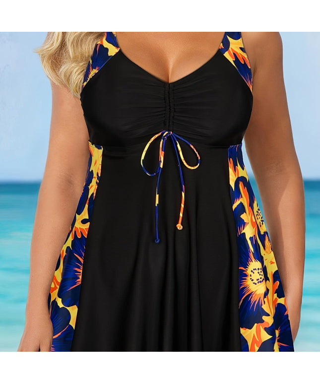 KissICON Yellow Blue / UK 18 Chic Curve Split Leg Tankini – Global Hot Selling