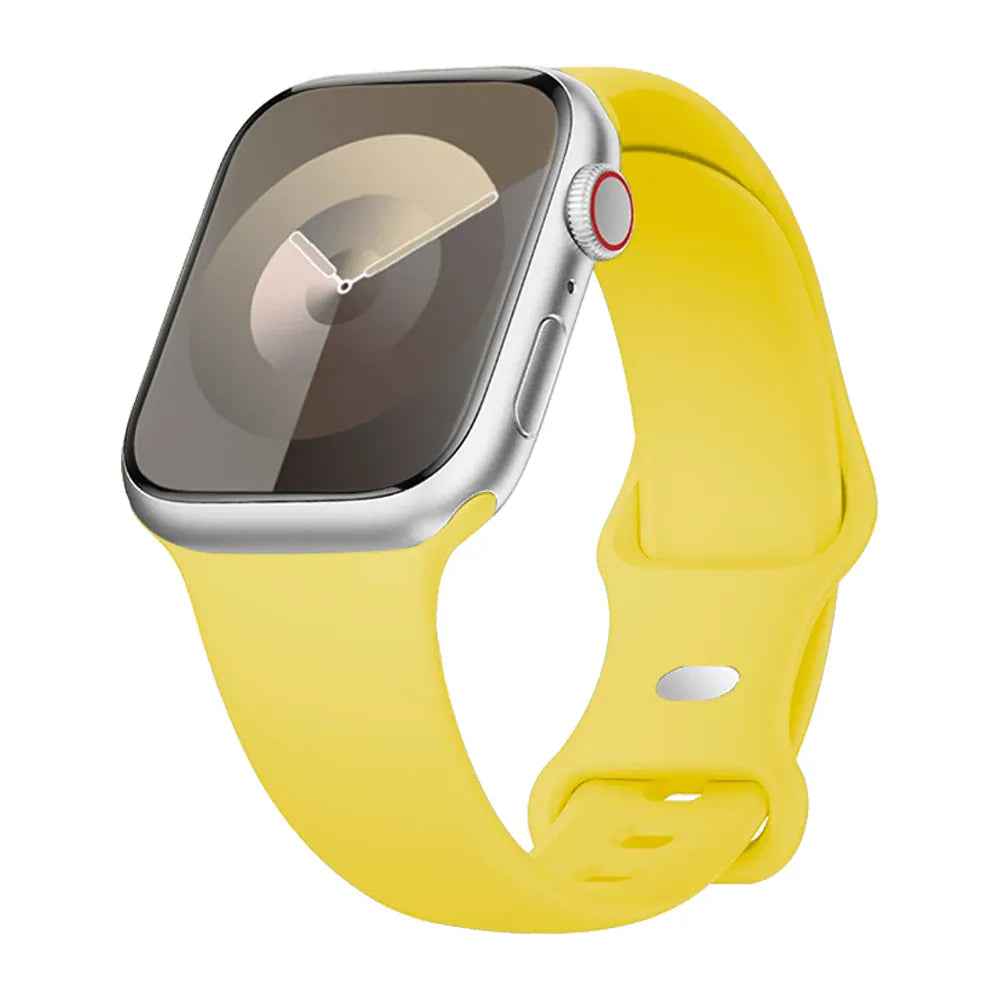 KissICON Yellow / China Mainland / 40 41 42(S11-10) S-M Silicone Strap For Apple Watch Bands 40mm 44mm 46mm 45mm 41mm 49mm 42 Correa Bracelet iWatch series ultra3 2 7 8 9 se 10 11 band