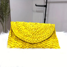 KissICON Yellow Fashionable Woven Clutch – Women's Coin Purse