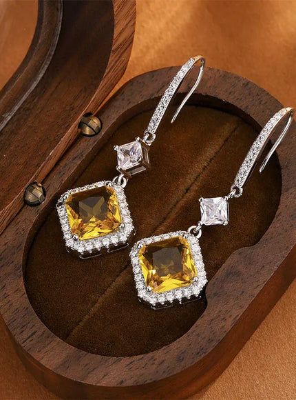 KissICON Yellow KissIcon Green Yellow Drop Earrings - Sterling Silver
