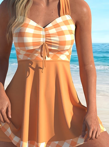 KissICON Yellow / UK 20 Curvaswim Curve Patchwork Tankini – Vacation