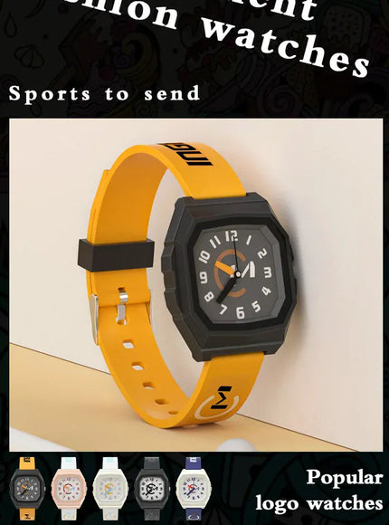 KissICON yellow 💋 UTHAI CA01 Electronic Watch - Waterproof Square