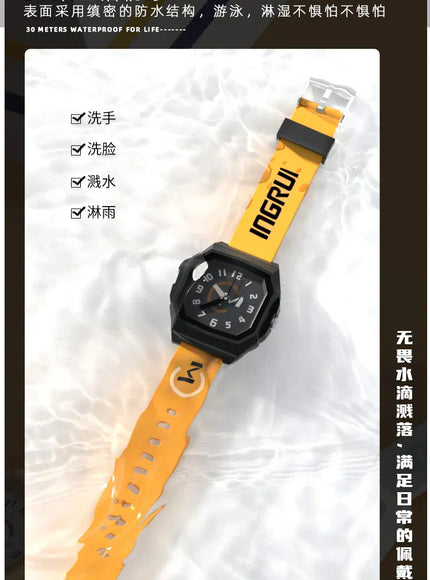 KissICON yellow 💋 UTHAI CA01 Electronic Watch - Waterproof Square