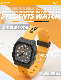 KissICON yellow 💋 UTHAI CA01 Electronic Watch - Waterproof Square