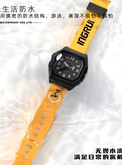 KissICON yellow 💋 UTHAI CA01 Electronic Watch - Waterproof Square