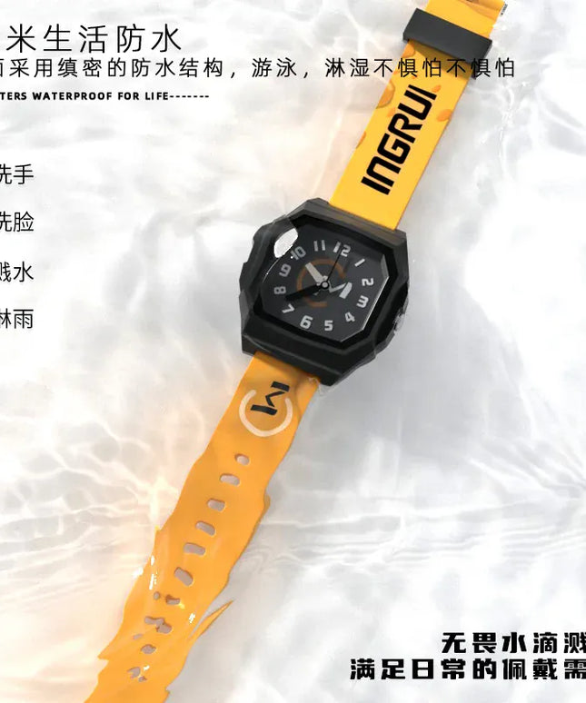 KissICON yellow 💋 UTHAI CA01 Electronic Watch - Waterproof Square