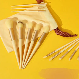 KissICON Yellow with bag KissIcon 13 Piece Makeup Brushes Set - Soft