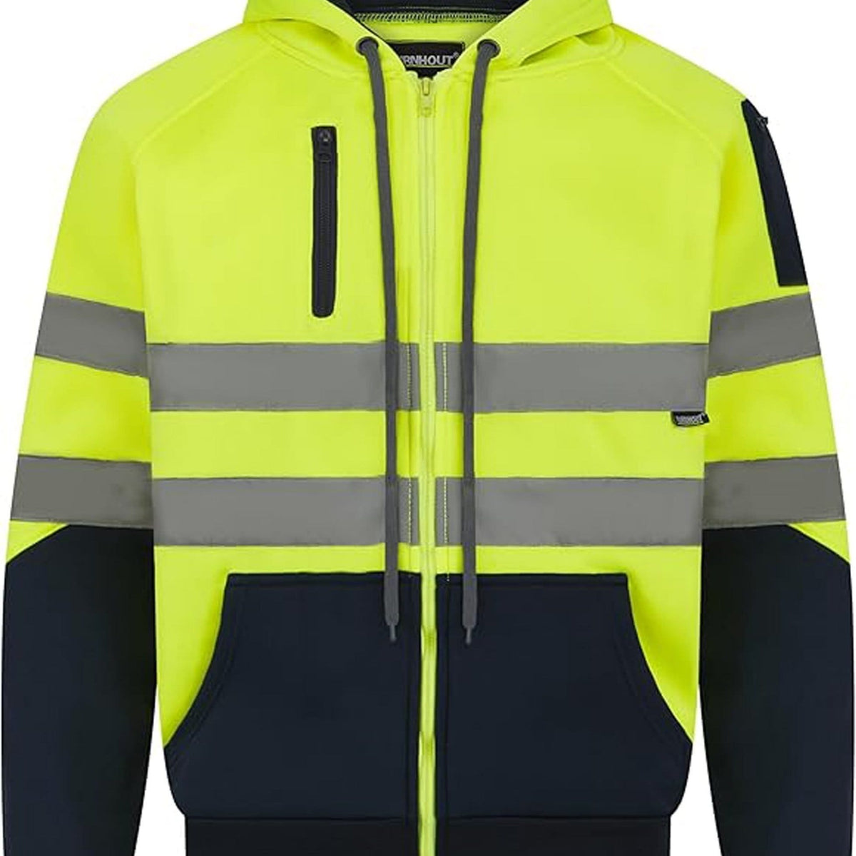 KissICON Yellow / XXL Unisex Fleece ZipUp Hoodie Warm Winter Work Jumper