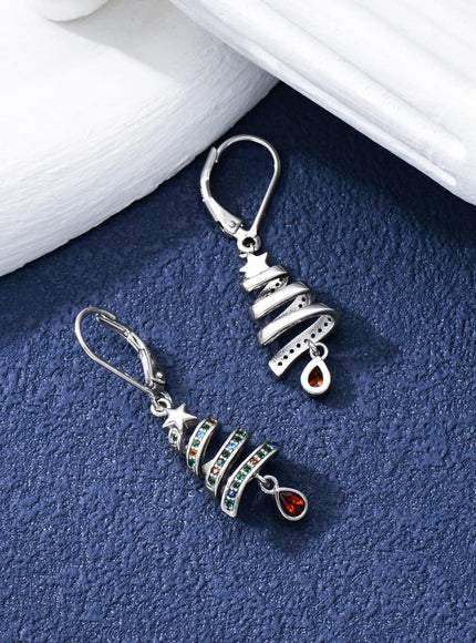 KissICON Yfn Sterling Silver Christmas Tree Earrings