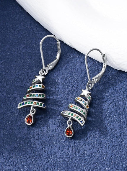KissICON Yfn Sterling Silver Christmas Tree Earrings
