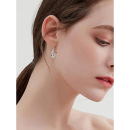 KissICON Yfn Sterling Silver Snowman Christmas Earrings