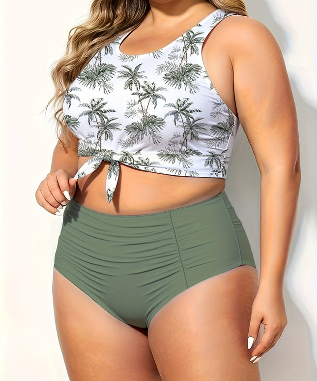 KissICON Yiyunqing Waist Swimsuit – Tie-top Two-piece Curve