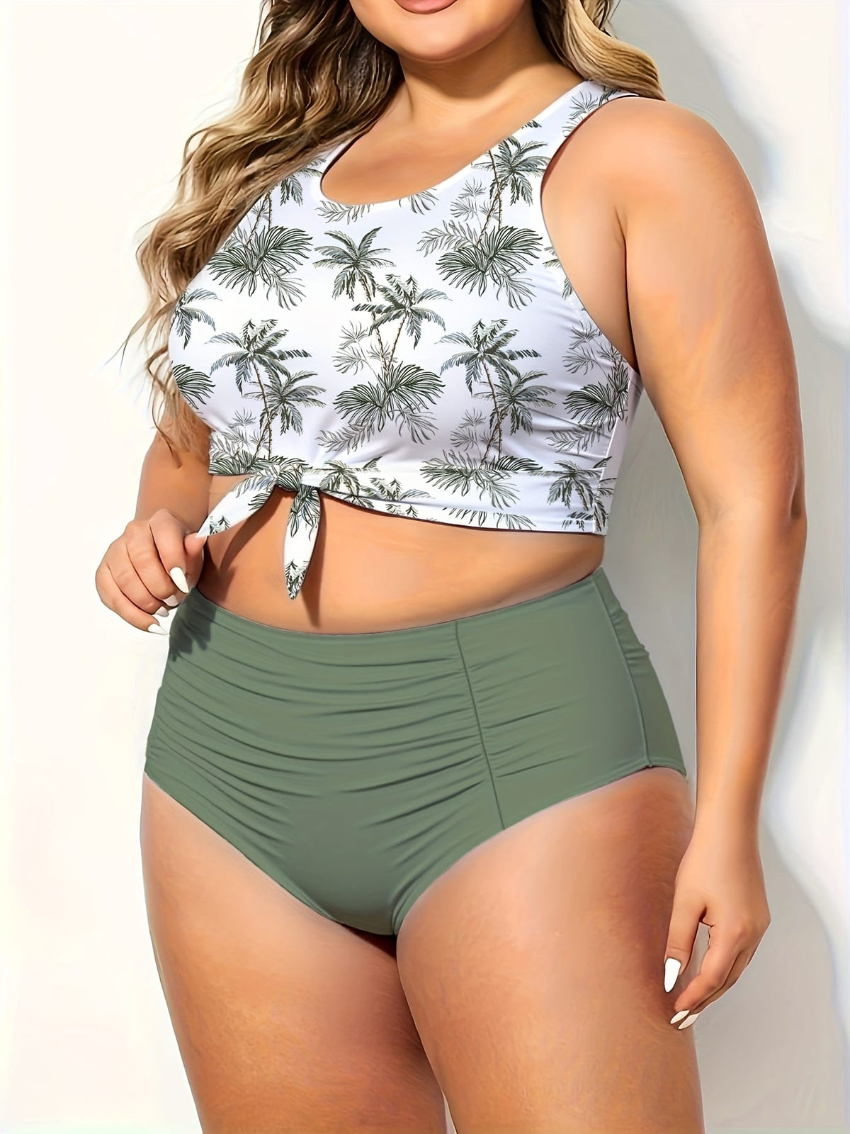 KissICON Yiyunqing Waist Swimsuit – Tie-top Two-piece Curve