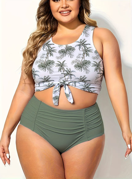 KissICON Yiyunqing Waist Swimsuit – Tie-top Two-piece Curve