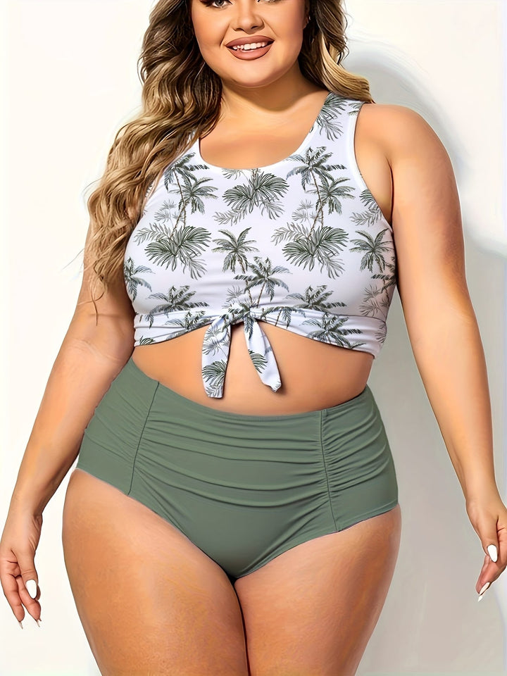 Yiyunqing Waist Swimsuit – Tie-top Two-piece Curve