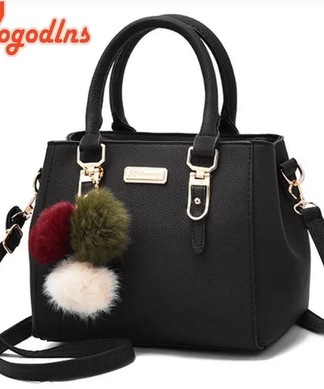 Dropshipman Yogodlns women beading pendant handbag ladies embossed shoulder bag ladies Messenger bag hairball bags high quality bag