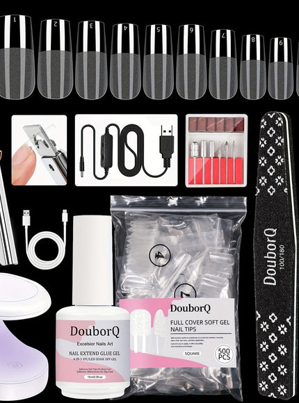 KissICON YOJ KissIcon Coffin Nail Tips Gel X Kit -