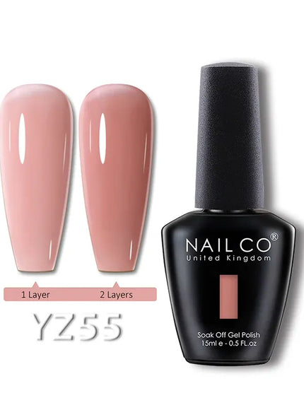 KissICON YZ55 💋 Nailco 15ml Translucent Gel Polish-Natural Resin Formula