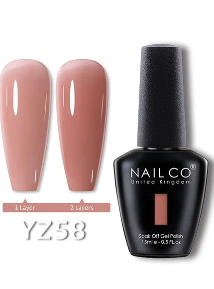 KissICON YZ58 💋 Nailco 15ml Translucent Gel Polish-Natural Resin Formula